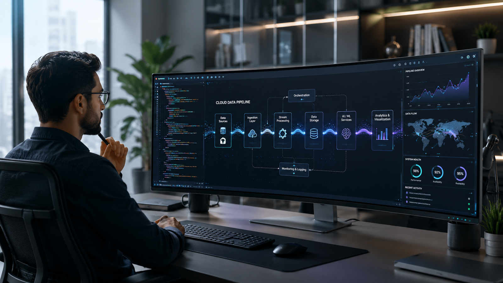 Enterprise software engineer designing scalable cloud pipelines for AI software integration